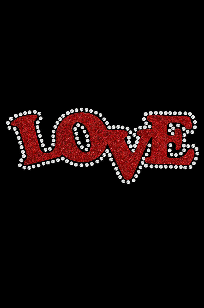 Love (Red Glitter ) - Womens T-shirt