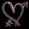 Pink Sequin Heart with Arrow - Women's T-shirt