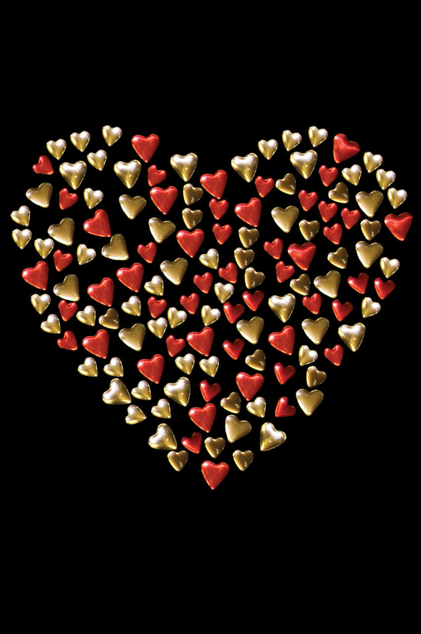 Red & Gold Nailhead Hearts - Womens T-shirt