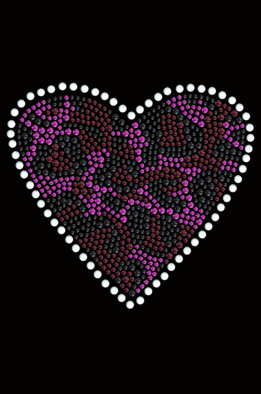 Fuchsia Leopard Heart - Womens T-shirt