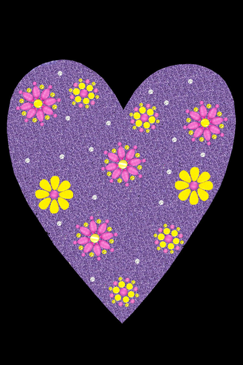 Purple Glitter Heart - Womens T-shirt