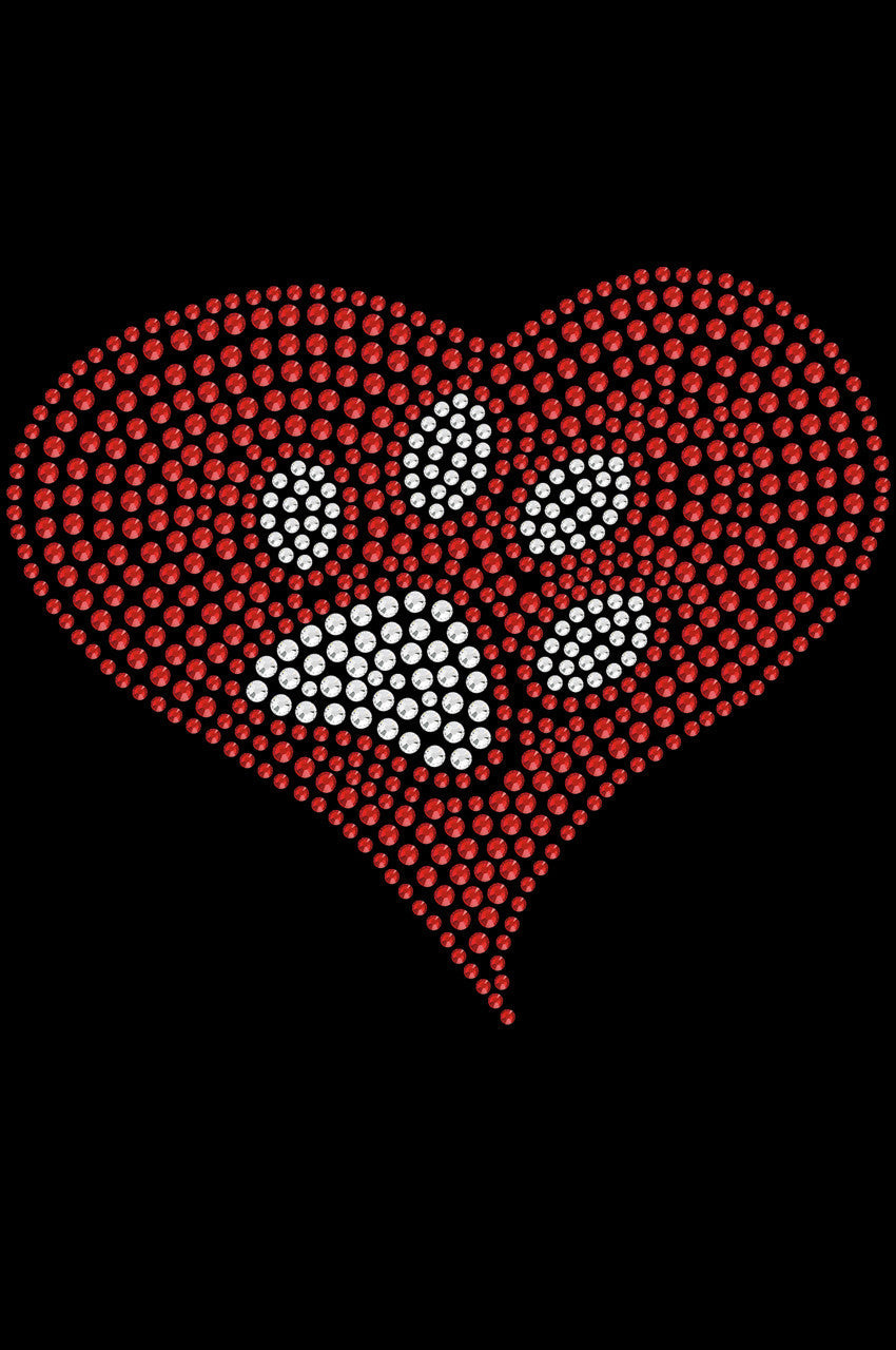 Red Heart with Paw 2 - Womens T-shirt