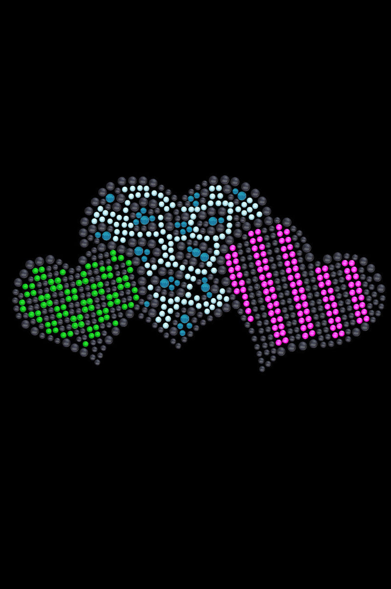 Leopard, Checks, & Stripes Multicolor Hearts - Women's T-shirt
