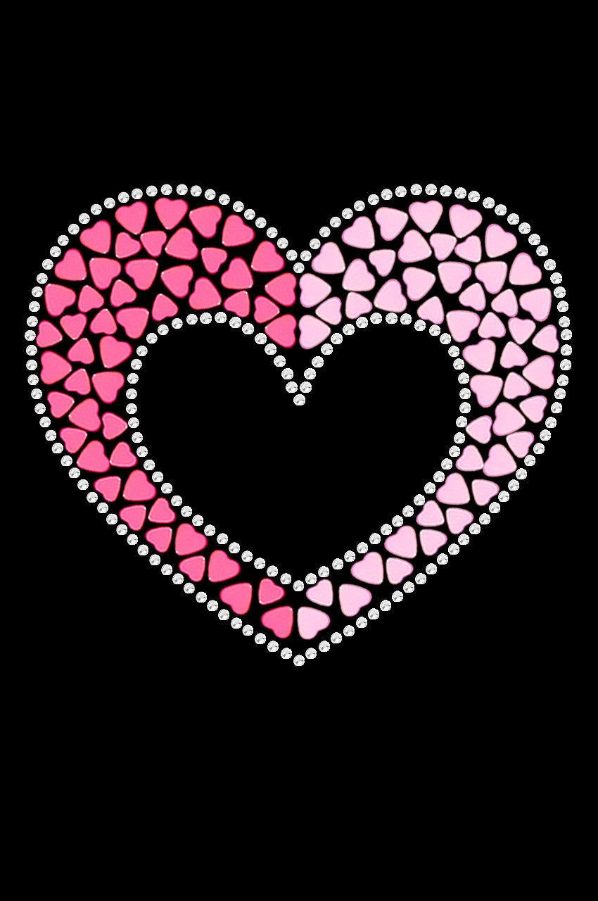 Pink & Light Pink Nailhead Hearts - Womens T-shirt
