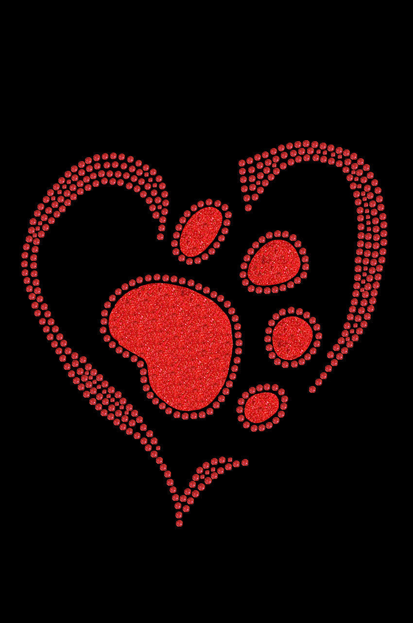 Red Paw Heart - Womens T-shirt