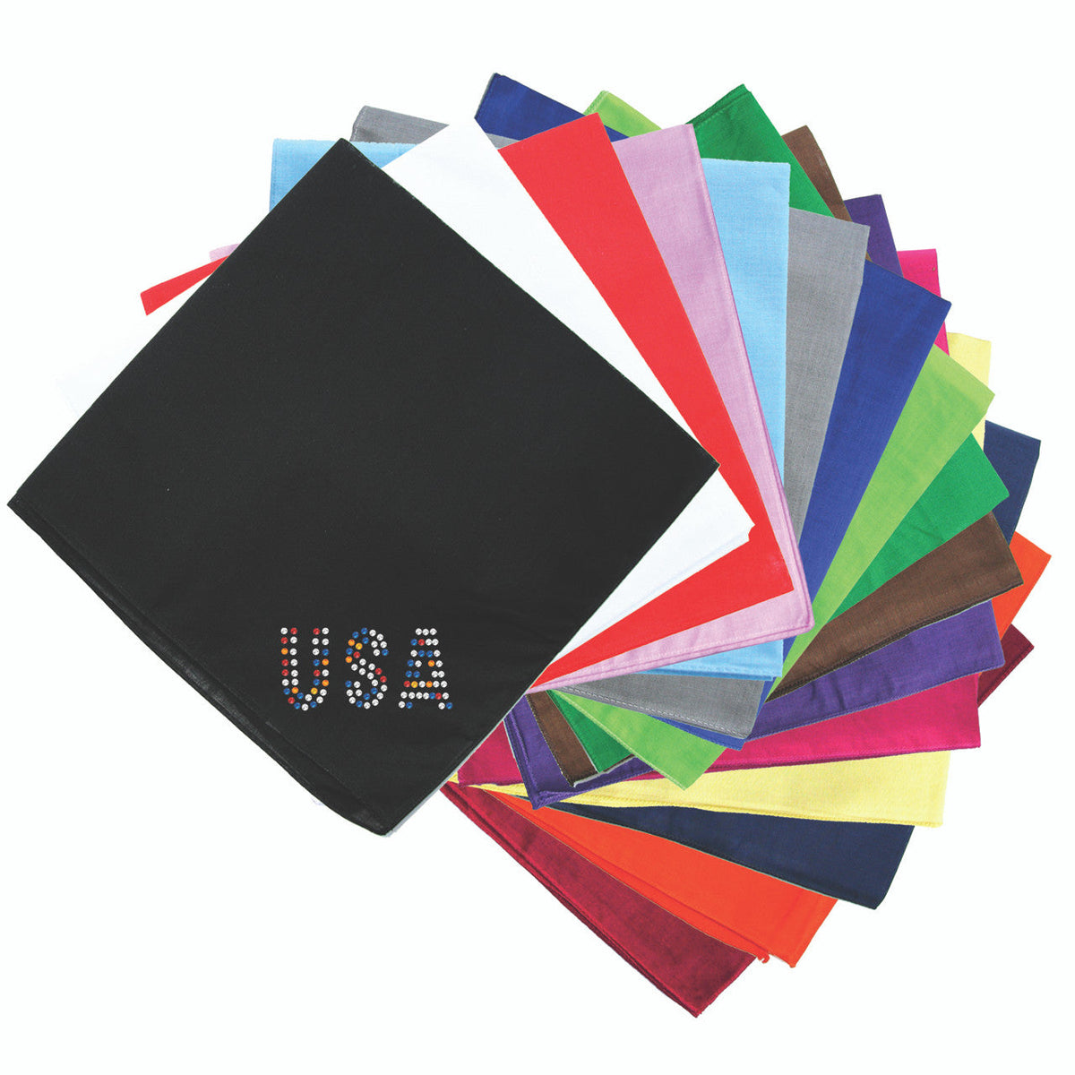 USA - Multicolor Rhinestones - Bandanna