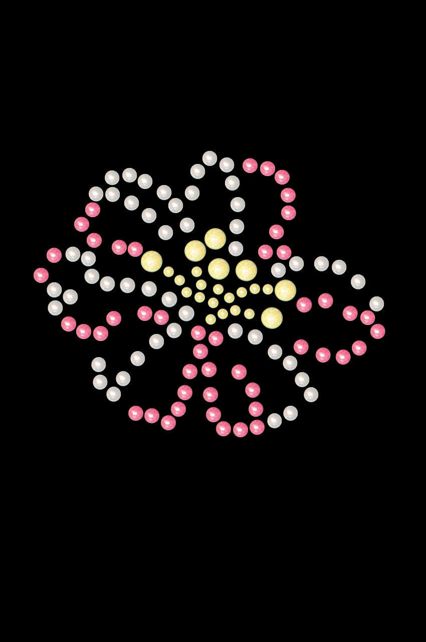 Pink & Yellow Pearl Flower - Womens T-shirt