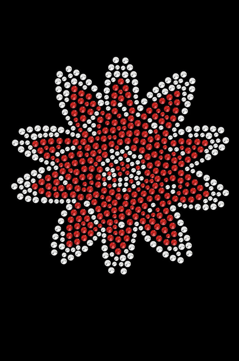 Red Rhinestone Flower - Bandanna