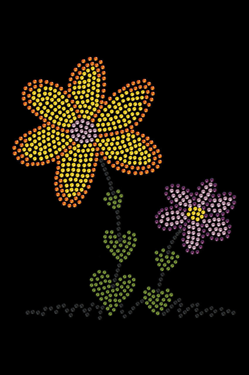 Orange & Purple Flowers - Womens T-shirt