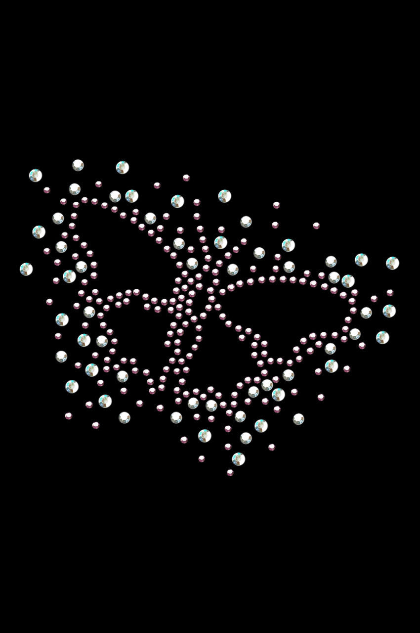 Pink Austrian crystal AB Butterfly - Bandannas