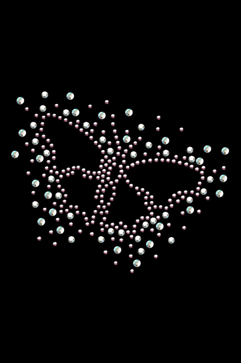 Pink Austrian crystal AB Butterfly - Bandannas
