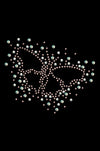 Pink Austrian crystal AB Butterfly - Womens T-shirt