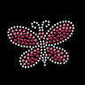 Pink Austrian crystal Rhinestone & Rhinestud Butterfly - Bandannas