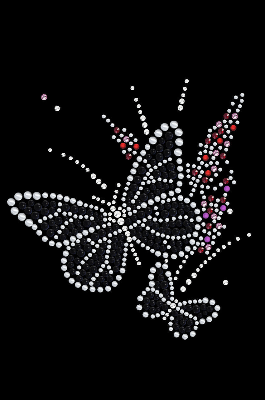 Black Butterfly with Flowers - Bandannas