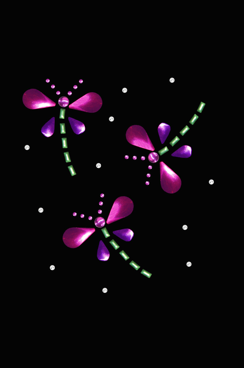 Pink & Purple Nailhead Dragonflies - Women's T-shirt