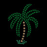 Palm Tree (Green Rhinestones - Small) - Bandanna