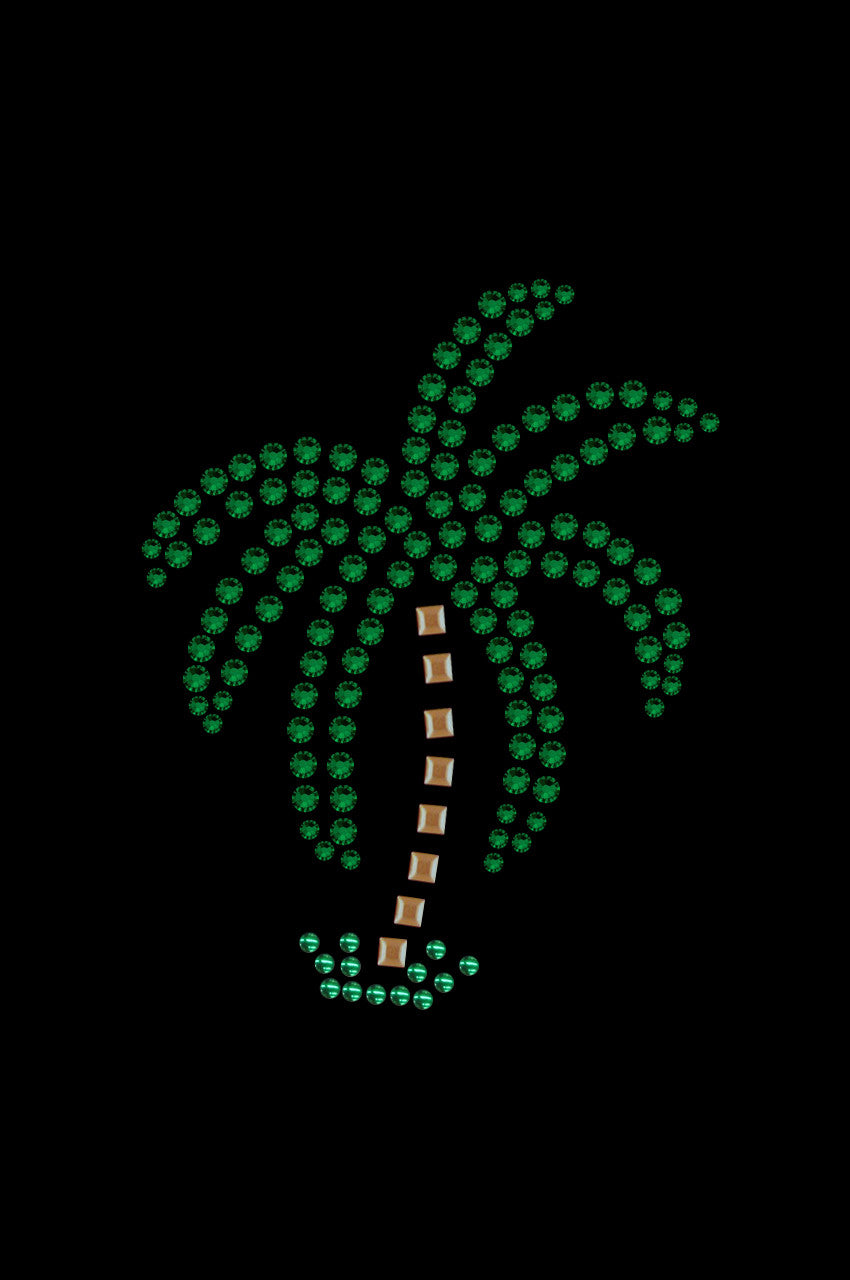 Palm Tree (Green Rhinestones - Small) - Dog Tank