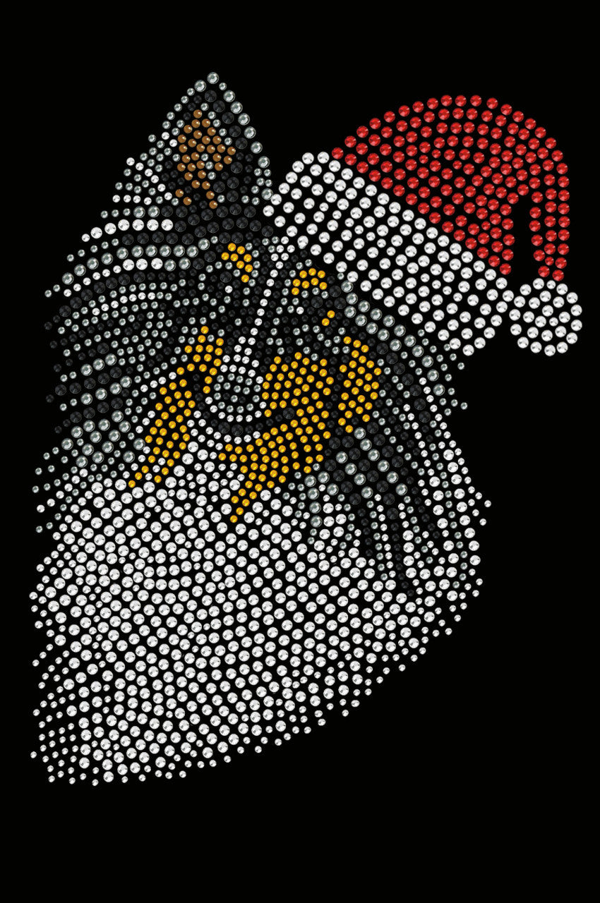 Sheltie Face (Tri Color) with Santa Hat - Custom Tutu