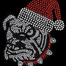 Bulldog Face (White) with Santa Hat - Custom Tutu
