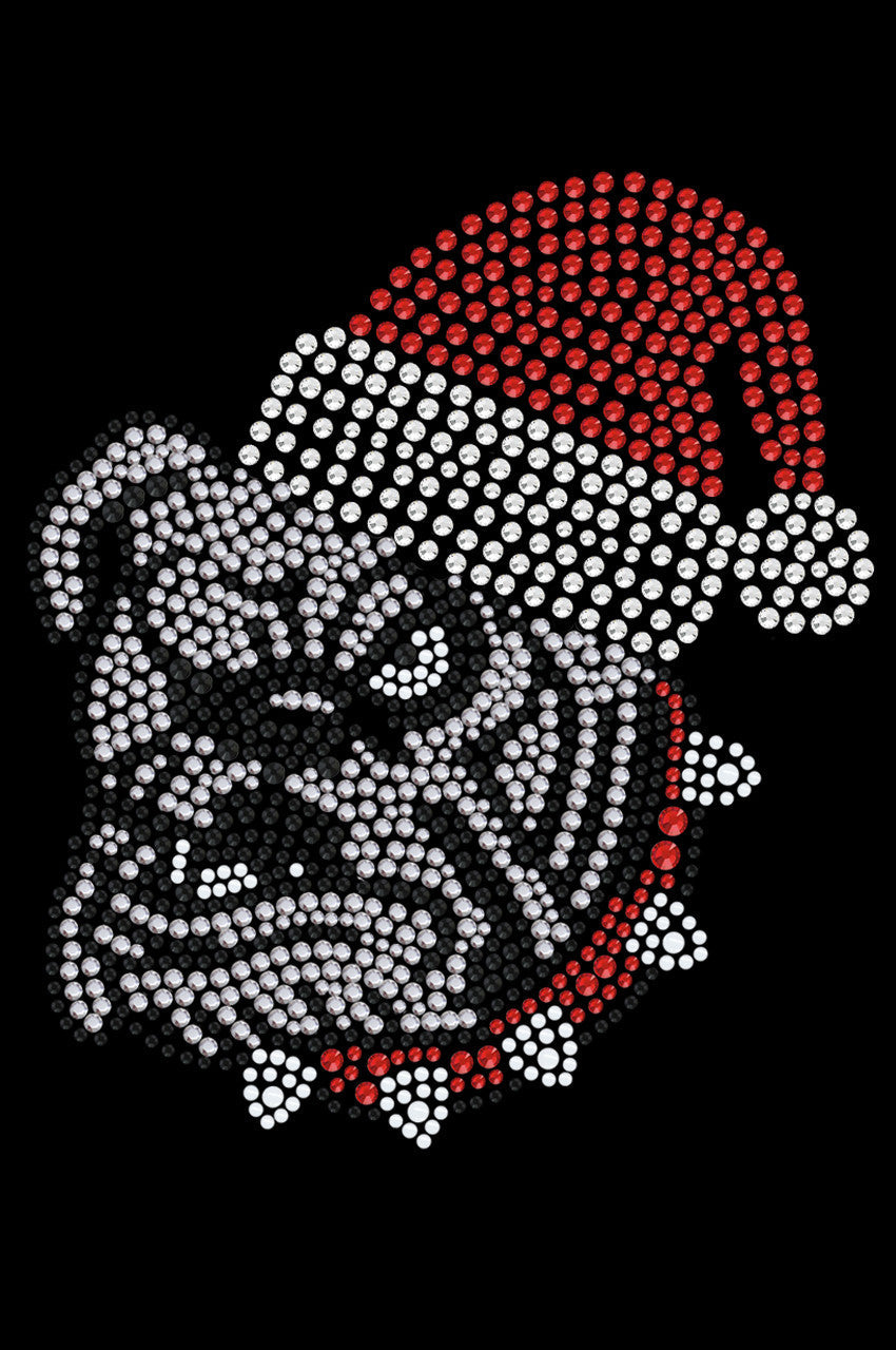 Bulldog Face (White) with Santa Hat - Custom Tutu