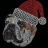 Bulldog Face (Brown) with Santa Hat - Custom Tutu
