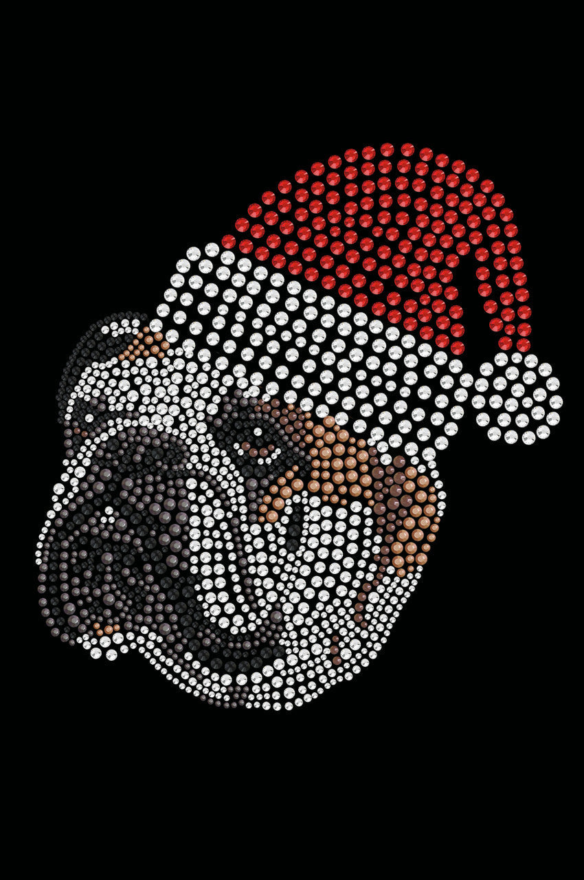 Bulldog Face (Brown) with Santa Hat - Custom Tutu