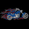 Motorcycle (Large Red, White, & Blue with Flames) - Custom Tutu