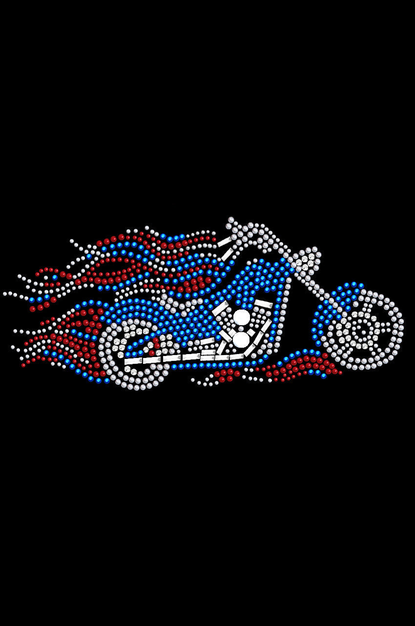 Motorcycle (Large Red, White, & Blue with Flames) - Custom Tutu