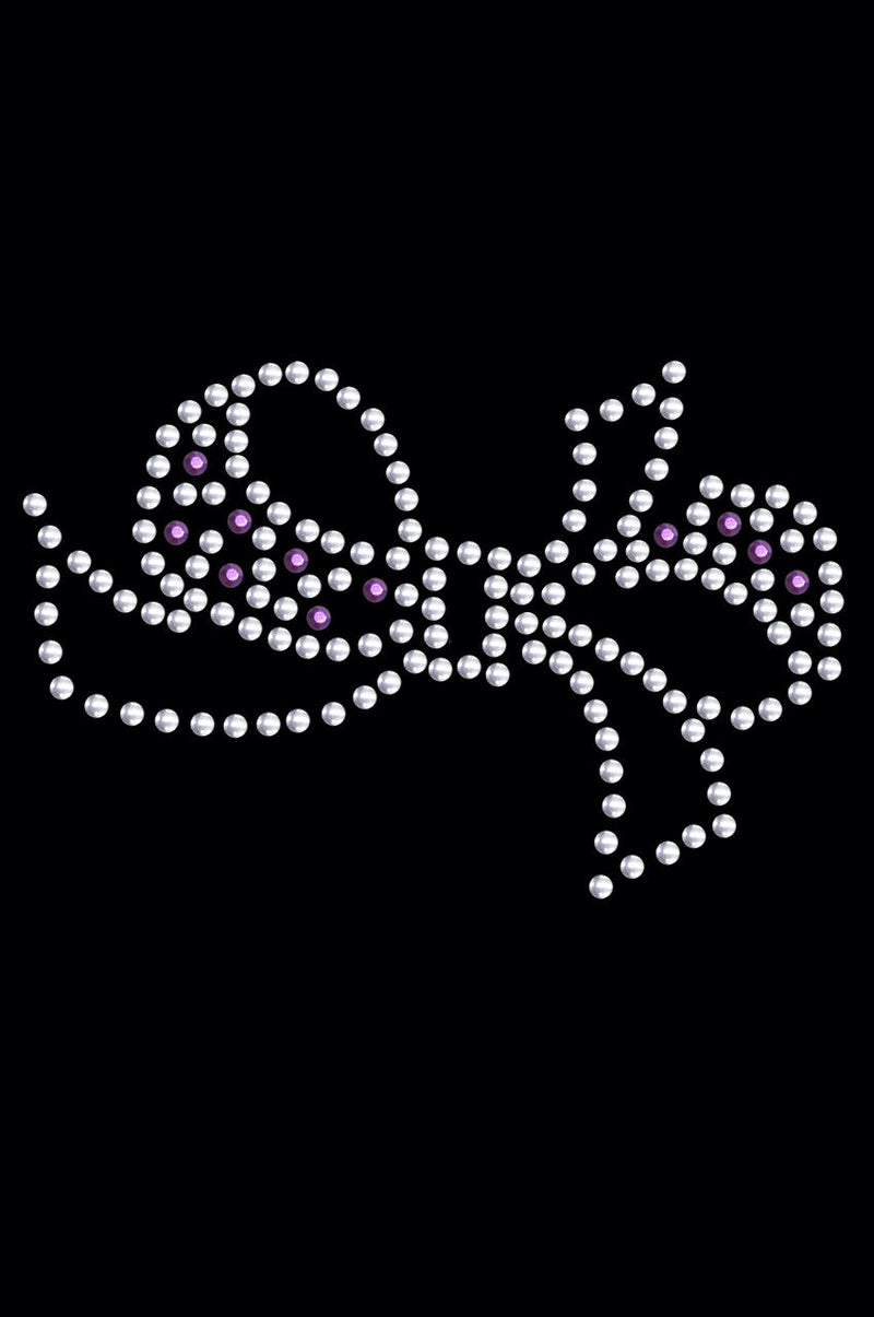 Bow (Purple & Silver) - Bandanna