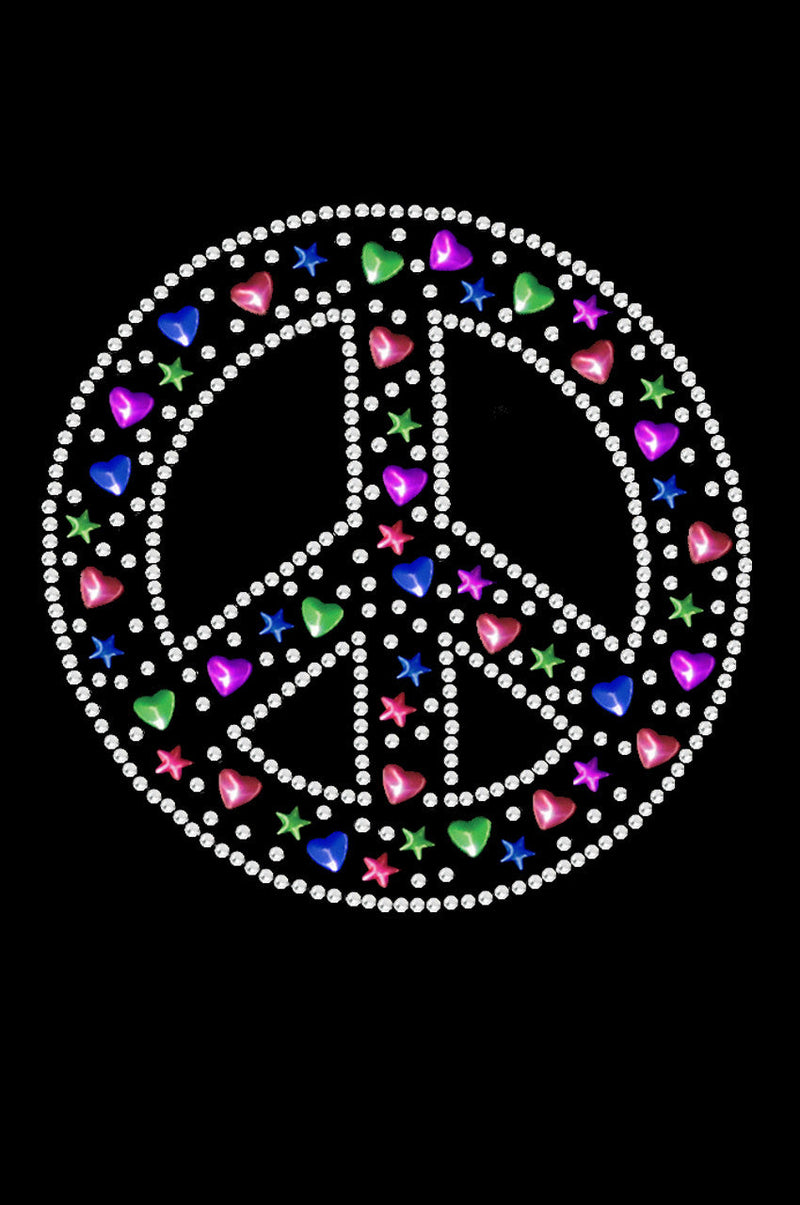 Peace Sign with Stars & Hearts - Women's T-shirt