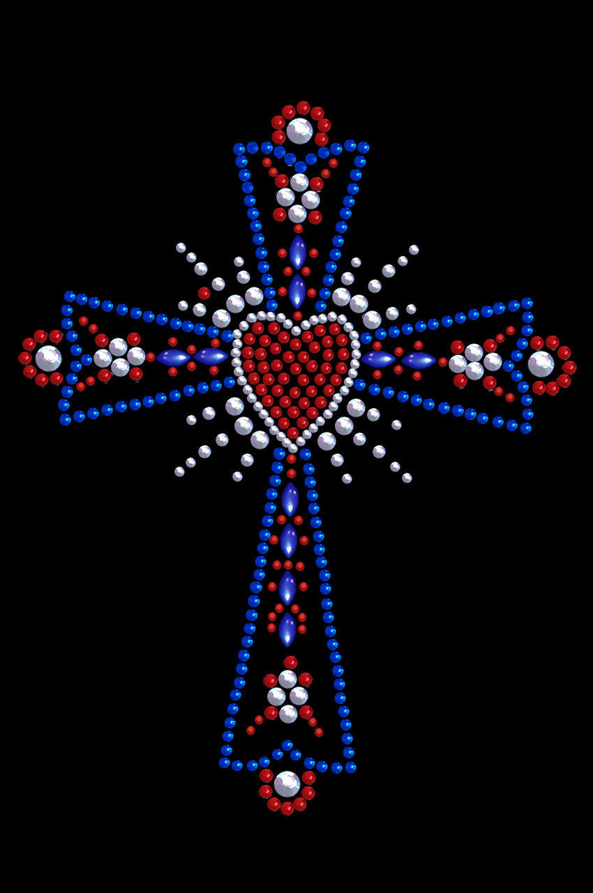 Cross (Red, White & Blue) - Womens T-shirt