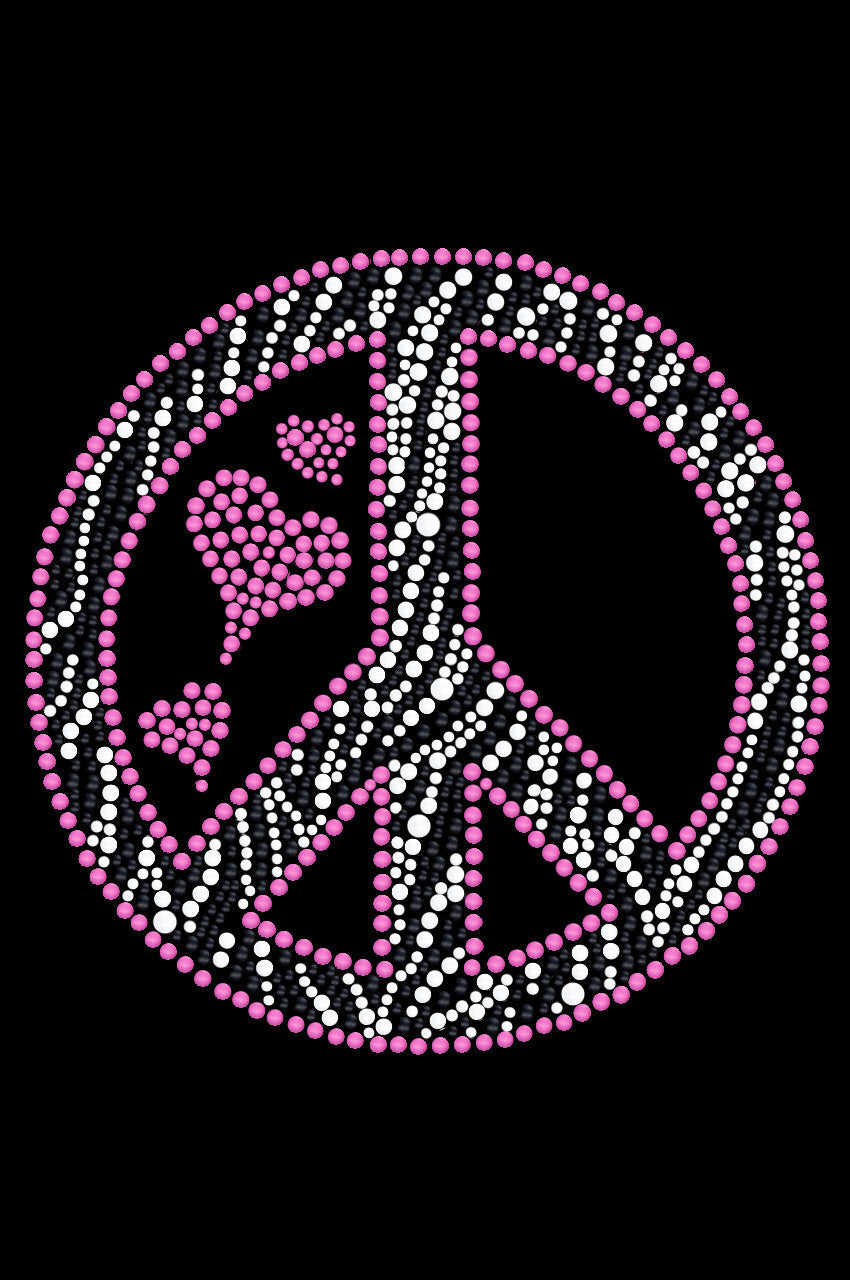 Peace Sign (Pink & Zebra Print) - Women's T-shirt