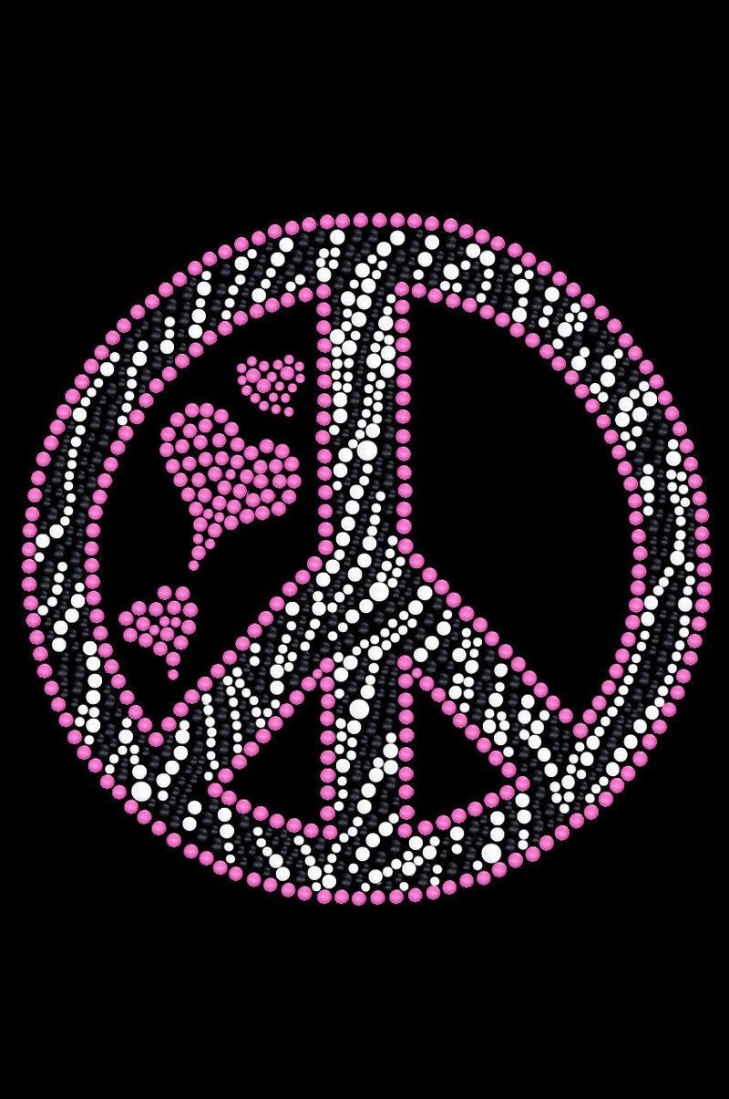 Peace Sign (Pink & Zebra Print) - Women's T-shirt