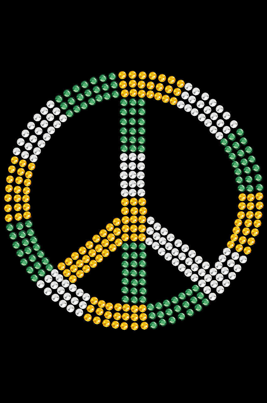 Peace Sign (Green, Gold, & Clear)- Womens T-shirt