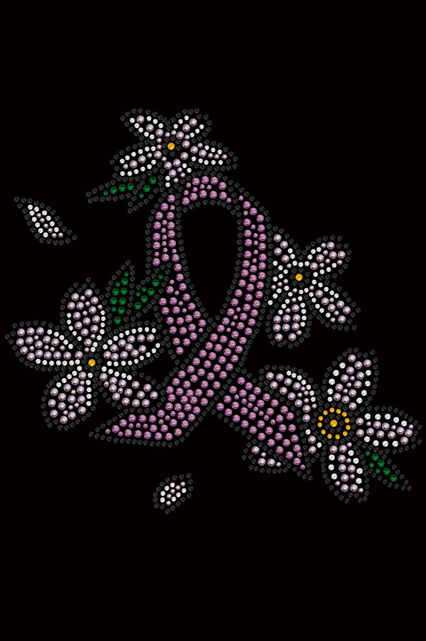 Pink Ribbon with Flowers - Womens T-shirt
