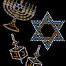 Menorah, Dreidel & Star of David (Blue & Gold)  - Custom Tutu