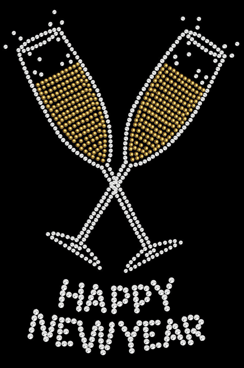 Happy New Year Champagne Glasses - Womens T-shirt