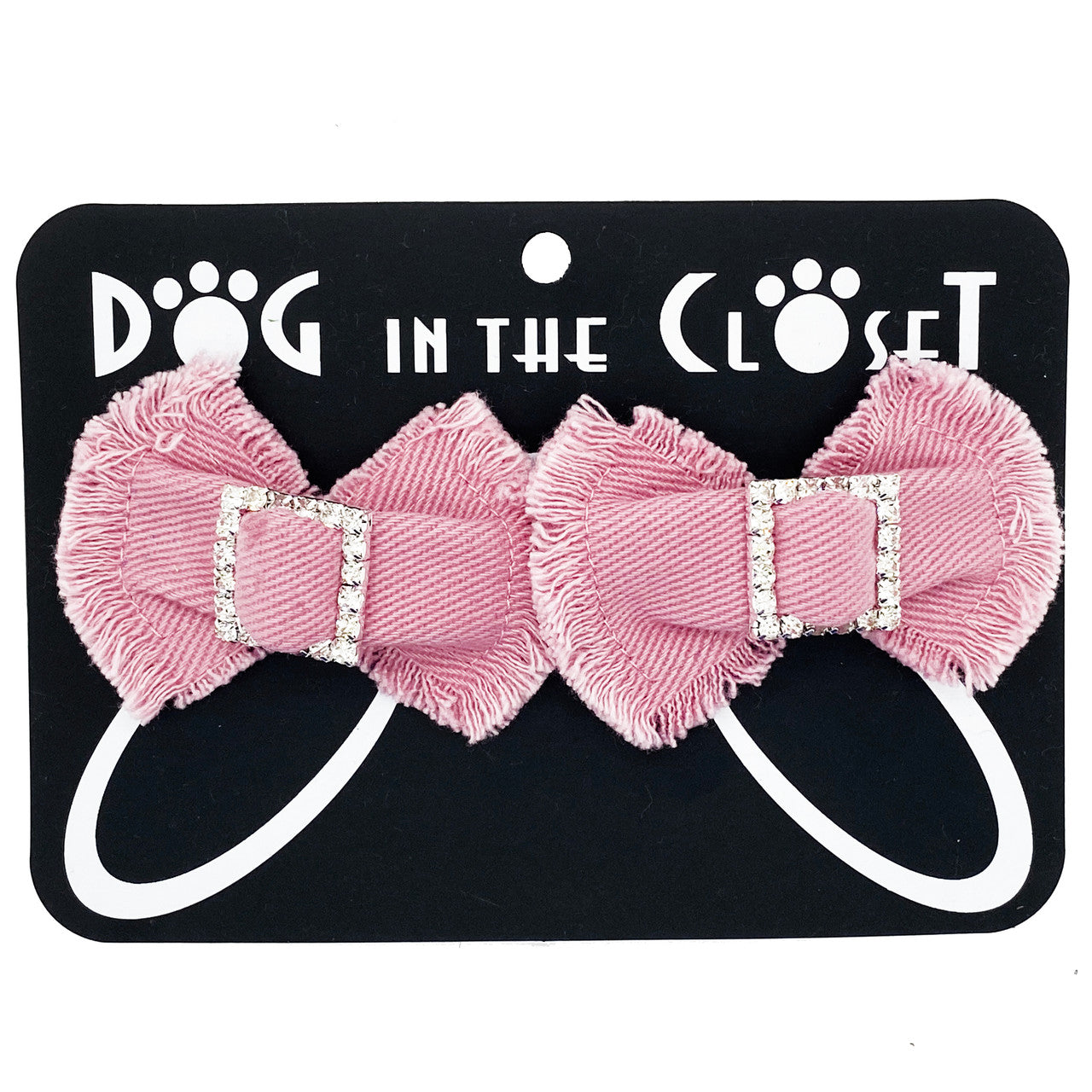 Pink Denim Hair Bows for Dogs