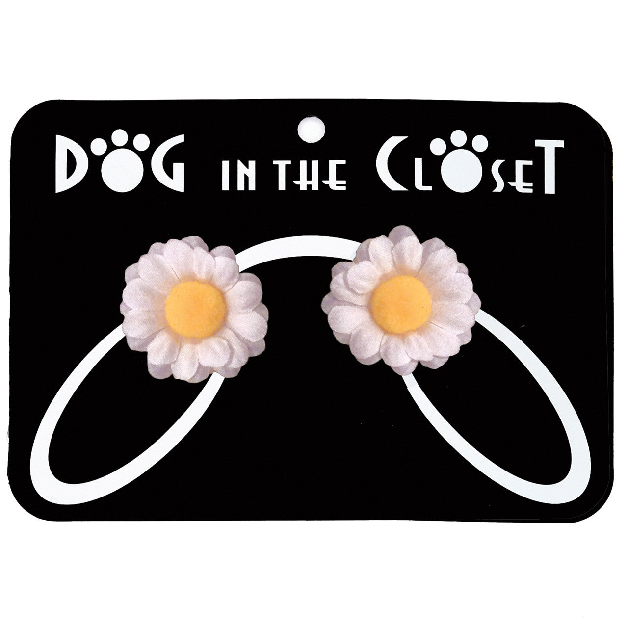 White Daisy Hair Clips for Dogs