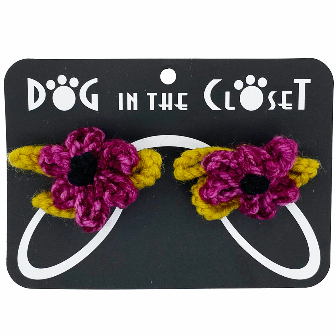 Pink Crocheted Hair Bows for Dogs