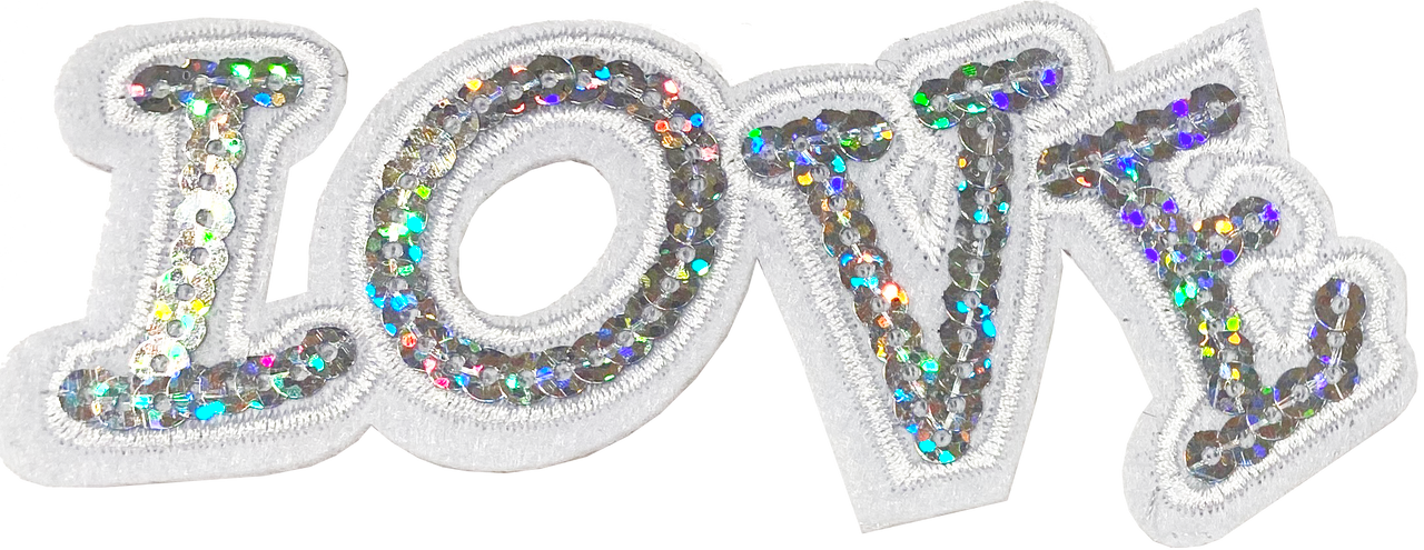 Love Silver Sequin - Patch