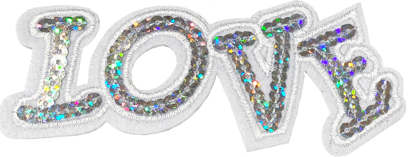 Love Silver Sequin - Patch