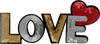 Large Sequin Silver & Gold Love - Patch