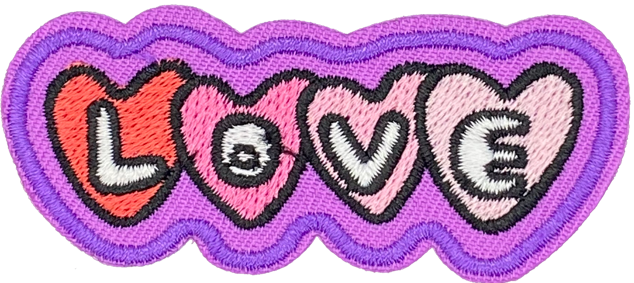 Pink & Purple Love hearts - Patch