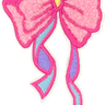 Pink Chenille Bow - Patch