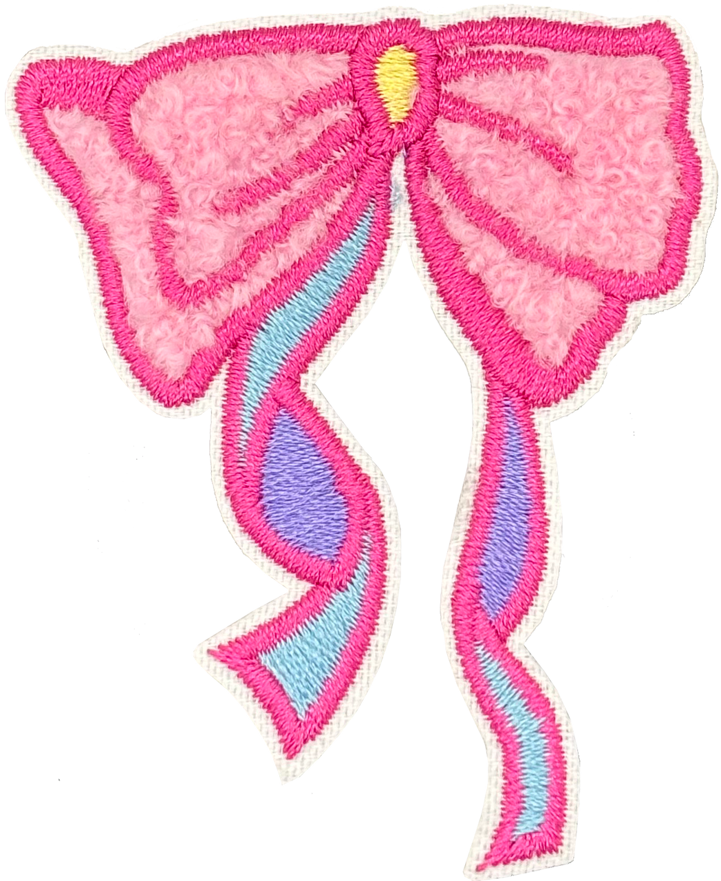 Pink Chenille Bow - Patch