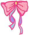 Pink Chenille Bow - Patch