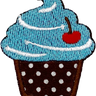 Cupcake 7 (Blue & Brown Dot) - Patch