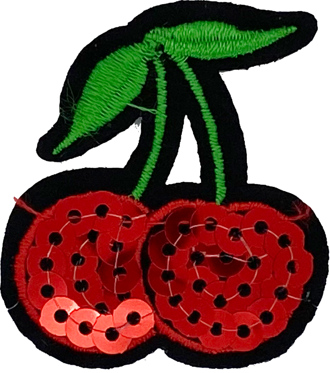 Small Sequin Red Cherries - Patch