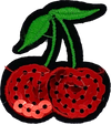 Small Sequin Red Cherries - Patch